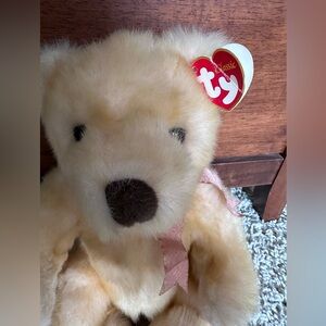 Rare, largeTy beanie, bear 1999 Butterberry gold and cream